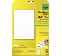 Sigel LA202 Etiquette universelles 25.4 x 10 mm papier blanc 4725 pc(s) décollable imprimante à jet d'encre, imprimante laser