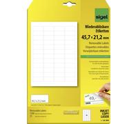 Sigel LA204 Etiquette universelles 45.7 x 21.2 mm papier blanc 1200 pc(s) décollable imprimante à jet d'encre, imprimante laser