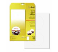 SIGEL La505, 50 Étiquettes Cd/Dvd, Ø 11,7 cm, pour Jet d'encre, 25 Feuilles, Blanc