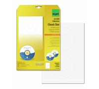 SIGEL LA525, 50 étiquettes CD/DVD, Ø 11,7 cm, pour jet d'encre, 25 feuilles, blanc