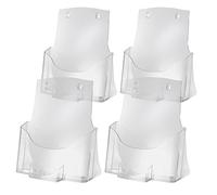 SIGEL Lh111 Lot de 4 Présentoirs de Table ou Mural, avec Compartiment de Cartes de Visite, 29 X 24 X 11,5 cm, Résistance Permanente aux Uv, en Acrylique Transparent