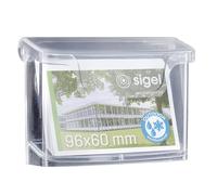 SIGEL LH326 Porte-cartes de visite pour l extérieur p. 60 cartes, cristal clair, 2,0 mm, matériau acrylique