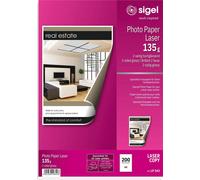 SIGEL LP343 Papier photo pour laser/copieur couleur, 2 faces ultra-brillantes, 135 g/m², A3, 200 feuilles
