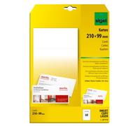 Sigel cartes de correspondance PC, format DL, 185g/m2, blanc G