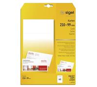 SIGEL Cartes de correspondance LP713 – Lot de 60 – DL 105×210 mm – 185 g/m² Blanc
