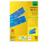 SIGEL Lp714 Lot de 100 Billets Personnalisables Livrés en Planche 20 Feuilles 180 X 55 Mm 225G/M² Blanc