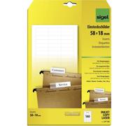 Sigel LP725 Étiquette à insérer pour dossier suspendu 58 mm x 18 mm