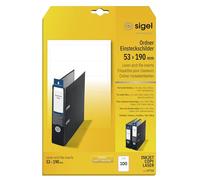 SIGEL Lp734 Lot de 100 Étiquettes pour Classeurs à Dos, 5,3 X 19 cm, 185 G | LP734, lot de 100, pour classeurs à dos, 5,3 x 19 cm, 185 g