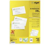 Sigel LP790 Cartes de visite imprimables, bords lisses 85 x 55 mm très blanc 100 pc(s) Format du papier: DIN A4