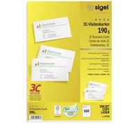 Sigel LP790 Cartes de visite imprimables, bords lisses 85 x 55 mm très blanc