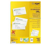 Sigel LP790 Cartes de visite imprimables, bords lisses 85 x 55 mm très blanc 100 pc(s) Format du papier: DIN A4