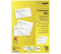 Sigel LP795 Cartes de visite imprimables, bords lisses 85 x 55 mm très blanc 100 pc(s) Format du papier: DIN A4