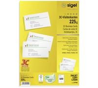Sigel LP795 Cartes de visite imprimables, bords lisses 85 x 55 mm très blanc 100 pc(s) Format du papier: DIN A4