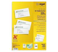 SIGEL Lp795 Lot de 100 Cartes de Visite Imprimables, 3C, 8,5 X 5,5 cm, 225 G