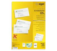 Sigel Cartes de visite Lp796 – Lot de 400 imprimables, 3C, 8,5 x 5,5 cm, 225 g