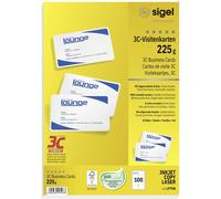 Sigel LP798 Cartes de visite imprimables, bords lisses 85 x 55 mm très blanc 100 pc(s) Format du papier: DIN A4