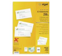 Sigel Lot de 100 cartes de visite imprimables LP800 – 3C – 8,5 x 5,5 cm – 250 g