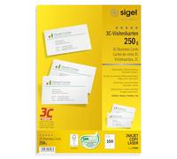 SIGEL Lp800 Lot de 100 Cartes de Visite Imprimables, 3C, 8,5 X 5,5 cm, 250 G