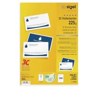 SIGEL Lp850 Lot de 100 Cartes de Visite Imprimables, 3C, Impression Recto Verso, 8,5 X 5,5 cm, 225 G