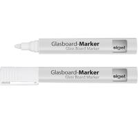 sigel Marqueurs craie pointe ogive : 2 - 3 mm blanc 2 pièces
