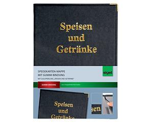Sigel Menus-Classeur avec or gravé et reliure en caoutchouc Pour format A4-1 pièce noir