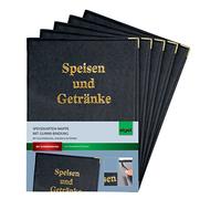 Sigel Menus-Classeur avec or gravé et reliure en caoutchouc Pour format A4-5 pièces noir