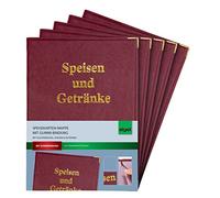 Sigel Menus-Classeur avec or gravé et reliure en caoutchouc Pour format A4-5 pièces Rouge bordeaux