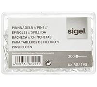 SIGEL Mu190 Épingles, Tête en Matière Plastique, Transparent, Longueur 1.5 cm, 200 Pièces