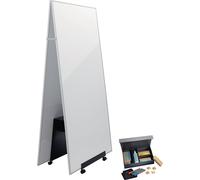 SIGEL MUB03 Meet up-Set : tableau blanc mobile innovant 90x180 cm, 2 pièces, support et kit de démarrage, utilisable des 4 côtés