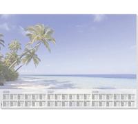 Sigel Sous-main Palmenstrand H6470 – papier A2 59,5 x 41 cm bleu pastel/blanc