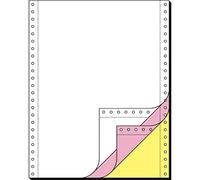 Sigel Papier listing sans fin A4 240 x 12" triple 70/53/57 g/m² copies roses/jaunes
