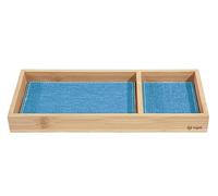 SIGEL Plateau à accessoires SA206 en bambou 24,5 x 2,5 x 10,9 cm Beige/Gris foncé/Bleu clair