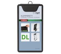 SIGEL Porte-menu avec pince 13 x 24,50 cm | KB102, pour jusqu’à 20 feuilles DL, noir, pour l’organisation efficace de documents et formulaires