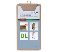 SIGEL Porte-menu avec pince 13 x 24,50 cm | KB122, pour jusqu’à 20 feuilles DL, beige, pour l’organisation efficace de documents et formulaires