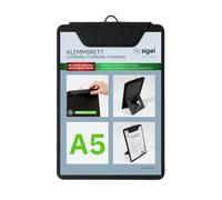 sigel Porte-menu à pince KB101 DIN A5 Noir 16,5 x 23,5 cm