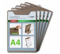 SIGEL Porte-menu avec pince 23 x 33 cm - 5 pièces | KB120, pour jusqu’à 20 feuilles A4, beige, pour l’organisation efficace de documents et formulaires