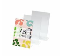Kangaro Sy112 Lot de 3 Présentoirs de Table, 14,8 X 21 X 6,3 cm, Acrylique Transparent