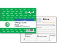 SIGEL QU625 Reçus, avec impression de sécurité, A6 q, avec papier bleu, 2 x 50 feuilles