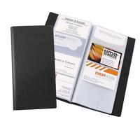 SIGEL Porte-cartes de visite Vz172 – Jusqu'à 192 cartes, 9 x 5,8 cm, similicuir noir