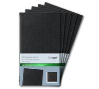 SIGEL RM100 Lot de 5 Porte-additions, 13 x 23 x 1 cm, durable et facile à nettoyer, noir