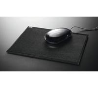 SIGEL SA532 Tapis de souris Cintano : S, imitation cuir, noir, 220 x 200 mm
