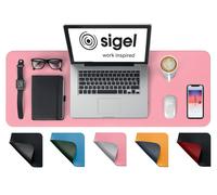 SIGEL SA605 Desk Pad - waterproof - imitation leather - Pink, silber - double si