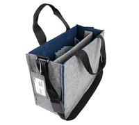 Sigel BA424 Sac de Bureau Partagé Bicolor, en feutre synthétique, Sac de Travail Mobile pour ordinateurs portables jusqu’à 15,4", Sacoche Légère M (36 x 28 cm), Desk Sharing Bag, gris/bleu foncé