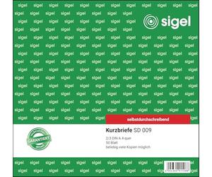 Sigel SD009 courte lettres Base des Forces canadiennes, 2/3 A4, 50 feuilles, autocopiant