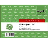 SIGEL SD021 Reçus avec impression de sécurité - A6 paysage, SD, MP, 2 x 40 feuilles