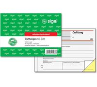 SIGEL SD022 Reçus, composition simple, 1ère et 2ème feuilles imprimées, avec impression de sécurité, A6 q, autocopiant, 2 x 40 feuilles