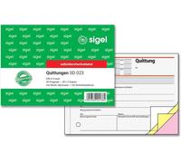 SIGEL SD023 Reçus, 1ère et 2ème feuilles imprimées, avec impression de sécurité, A6 q, autocopiant, 3 x 40 feuilles