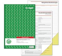 SIGEL SD060 Protocole d'acceptation de construction - A4 - Autocopiant - avec liste de défauts (32 ensembles) - 2 x 64 feuilles