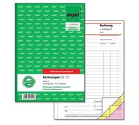 SIGEL SD132 Factures, avec numérotation continue, 1ère, 2ème et 3ème feuilles imprimées, A5, autocopiantes, 3 x 50 feuilles