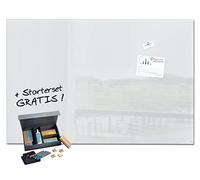 SIGEL SF479 Tableau magnétique en verre / tableau blanc premium, 150 x 100 cm, blanc pur + 6 aimants, 4 marqueurs noir et 3 outils de nettoyage - Artverum